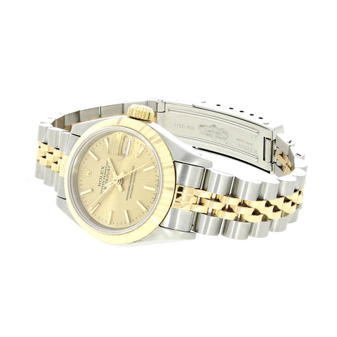 Pre Owned Rolex Oyster Perpetual Datejust Lady Bi Metal Ladies Watch 69173 RW0470 Papers (1992)