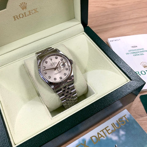 Rolex Oyster Perpetual Datejust 36 Mens Watch 16234 Papers (2001) | H&H