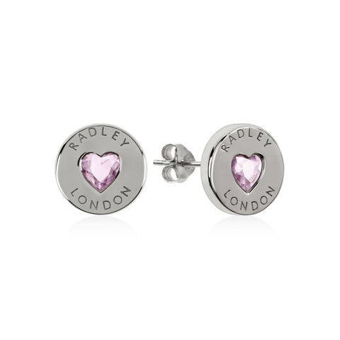 Radley Love Heart Silver Ladies Stud Earrings RYJ1137