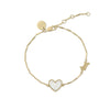 Radley Sterling Silver Mother Of Pearl Heart & Jumping Dog Bracelet RYJ3372
