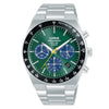 Lorus Green Dial Solar Chronograph Mens Watch RZ523AX9
