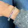 14ct White Gold Multi Colour Sapphire and Diamond Bangle Bracelet | H&H