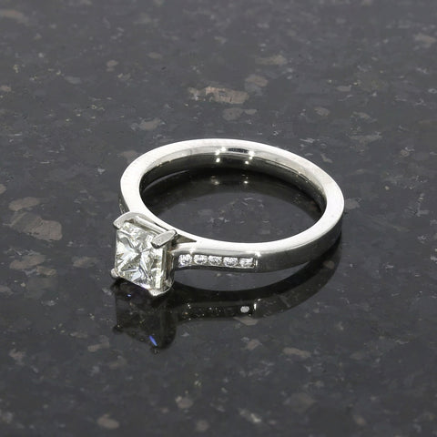 Palladium 1.05cts Solitaire Ring Princess Cut Diamond | H&H