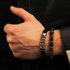 Save Brave Onyx Black Bead Mens Bracelet SBB-BRUCE