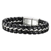 Save Brave Black Leather Mens Bracelet SBB-LIMA-BK-21