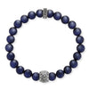 Save Brave Blue Tigers Eye Bead Mens Bracelet SBB-WI-1E-24BT