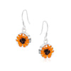 Shrieking Violet Sunflower Round Drop Earrings SE02