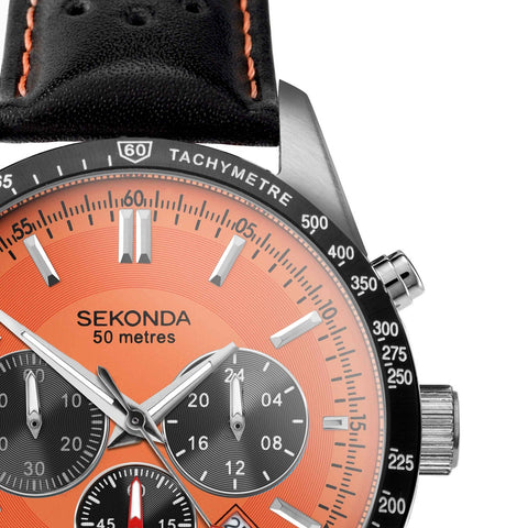 Sekonda Velocity Sports Chronograph Men's Watch Orange Dial 30020 | H&H