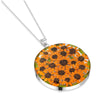 Shrieking Violet Sunflower Large Round Silver Pendant SP55