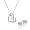 Hot Diamonds Double Heart Necklace and Earrings Gift Set SS158