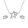 Hot Diamonds Double Star Necklace and Earrings Gift Set SS159