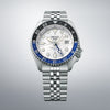 Seiko 5 Sports SKX GMT Automatic Mens Watch Sky Blue, Silver Cloud SSK033K1