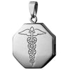 Infomedic Stainless Steel Octagon Medical ID Pendant SSOCTAGON