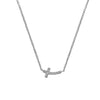 Hot Diamonds Silver Whisper Sterling Silver Curved Cross Necklace SWP019