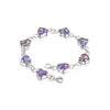 Shrieking Violet Real Flower Purple Haze Heart Silver Bracelet BLBR02