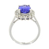 14ct White Gold 3.98cts Tanzanite and Diamond Cluster Ring
