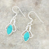 Turquoise Sterling Silver Celtic Marquise Drop Earrings