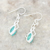 Turquoise Sterling Silver Celtic Marquise Drop Earrings