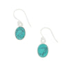 Turquoise Sterling Silver Oval Shape Drop Earrings