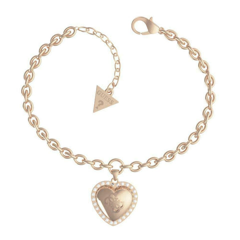 Guess That's Amore Heart Logo Bracelet UBB01077JWRG
