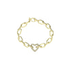 Guess Beloved Crystal Heart Gold Tone Bracelet UBB05016YG