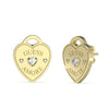 Guess Amore Crystal Heart Stud Earrings - Gold Tone UBE05058YG