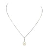 Lido Pearls Freshwater Pearl and CZ Pendant and Chain YP008