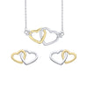 Fiorelli Silver Heart Earrings and Necklace Valentine's Gift Set