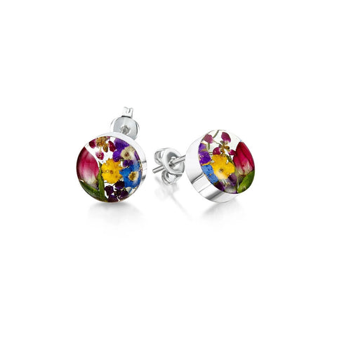 Shrieking Violet Real Flower Stud Earrings ME21 | H&H Family Jewellers