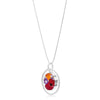 Shrieking Violet Real Flower Oval Silver Necklace MP65 | H&H Jewellers