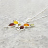 Amber Sterling Silver Large Butterfly Pendant and Chain