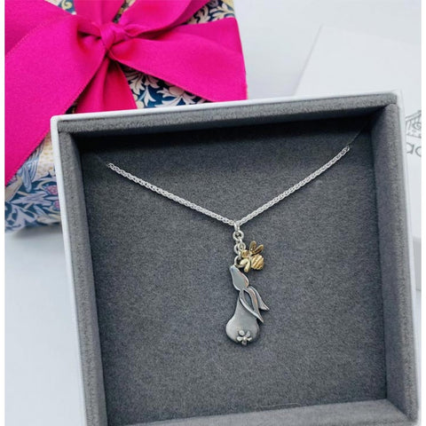 Linda MacDonald Bunny Sterling Silver and 9ct Yellow Gold Necklace The Bunny and the Bee Collection EBUNL