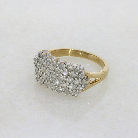Pre Owned 9ct Yellow Gold 0.75cts Diamond Cluster Ring | H&H Jewellers
