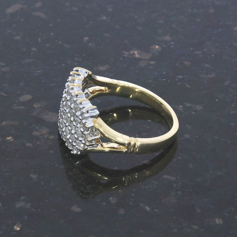 Pre Owned 9ct Yellow Gold 0.75cts Diamond Cluster Ring | H&H Jewellers