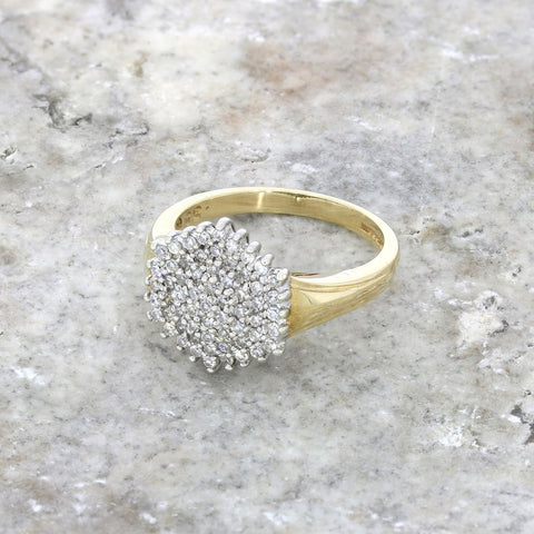 Pre Owned 9ct Yellow Gold 0.35cts Diamond Cluster Ring | H&H Jewellers