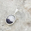 Derbyshire Blue John Oval Shape Reversible Pendant And Chain
