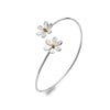 Silver Origins Double Daisy Twist Bangle