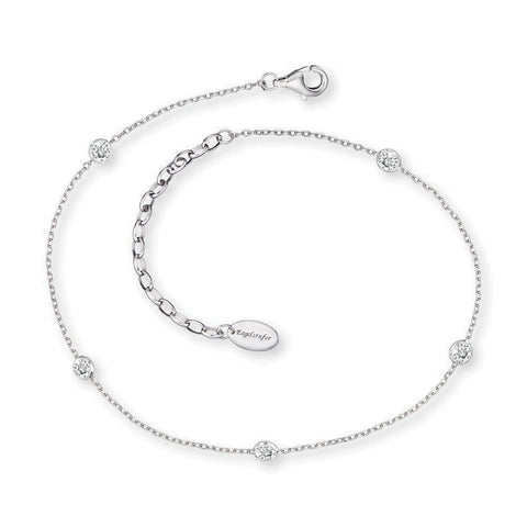 Angel Whisperer Silver Cubic Zirconia Anklet ERF-LILMOON-ZI