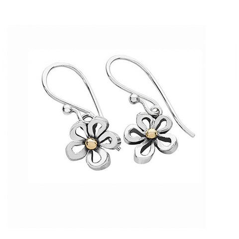 Linda MacDonald Flower Silver and 9ct Gold Earrings Fleur DF | H&H