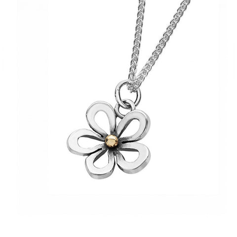 Linda MacDonald Flower Sterling Silver and 9ct Gold Pendant Fleur Collection DF