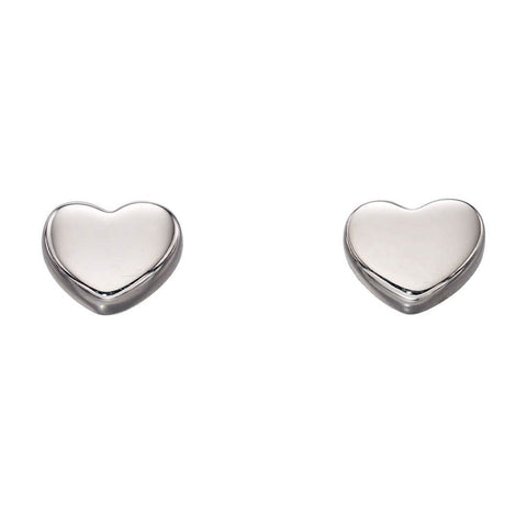 9ct White Gold Heart Stud Earrings GE2178 | H&H Family Jewellers