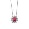 9ct White Gold Ruby and Diamond Pendant GP677R