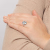 9ct White Gold Blue Topaz and Diamond Cocktail Ring