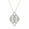 Sterling Silver Cubic Zirconia Filigree Pendant & Chain