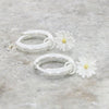 Sterling Silver Daisy Charm Huggie Hoop Earrings