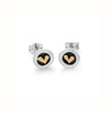 Linda MacDonald Silver and 9ct Gold Heart Stud Earrings Meadow SMEDH | H&H