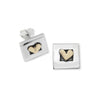 Linda MacDonald Sterling Silver and 9ct Gold Heart Stud Earrings Petite Collection SPET7
