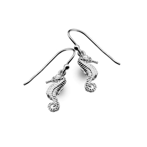 Silver Origins Seahorse Drop Earrings