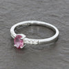 18ct White Gold Pink Sapphire and Diamond Ring