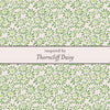Pattern inspired by Thorncliff Daisy with green flowers on a light background